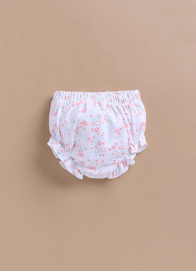 Le Pur Biocool Cotton Baby Girl Dress Set with Bloomers & Headband – Floral Print - LE PUR!